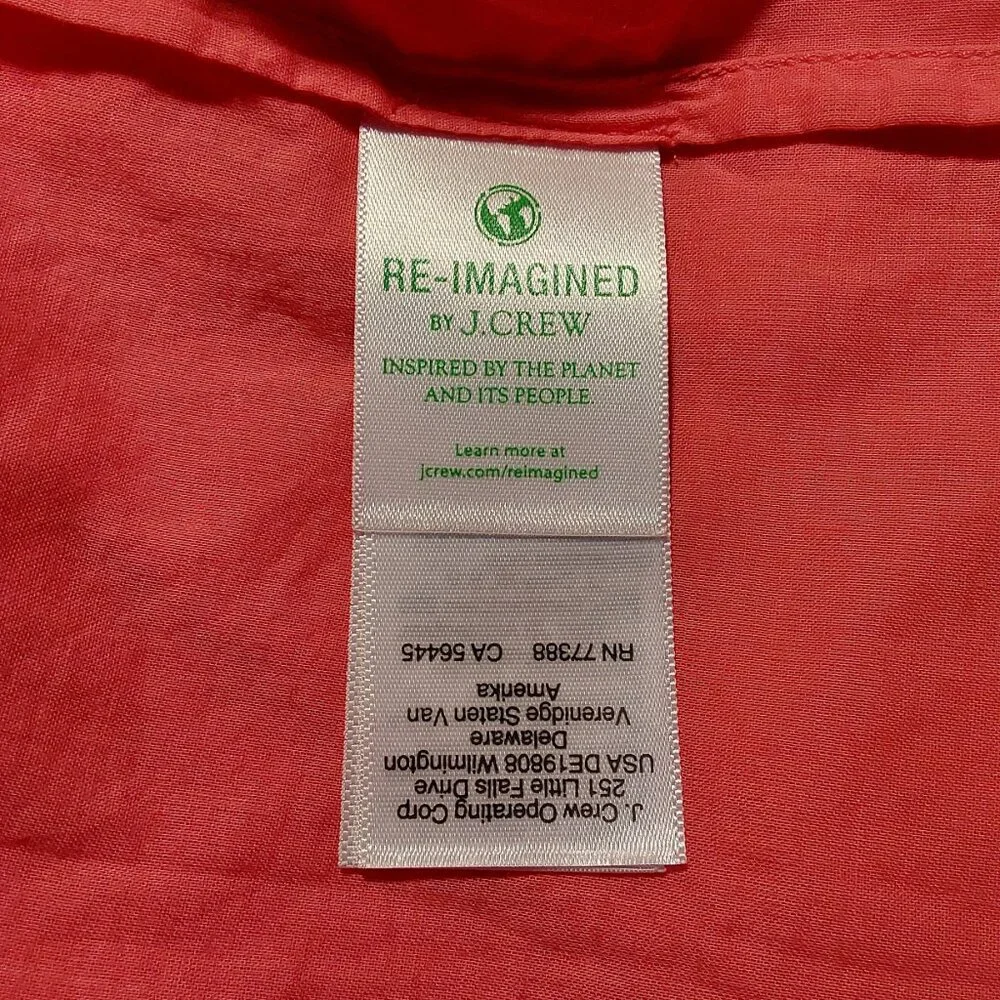 NWT J. Crew Cotton Voile Sheer Sundress Coral Beach/Pool/Vacation/Summer - XL
